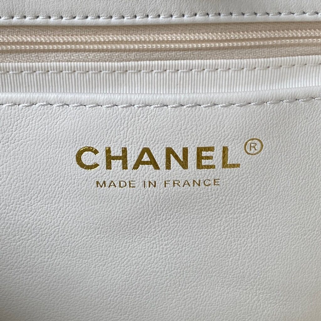 Túi Xách Chanel Hobo Siêu Cấp Màu Trắng Sữa Mạ Vàng 21x13x5cm (6)