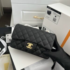 Túi Xách Chanel Medium Classic Siêu Cấp Màu Đen Khóa Vàng 20cm (1)