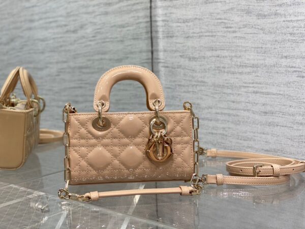 Túi Xách Dior D-Joy Lady Bags Màu Be Da Bóng Siêu Cấp 22x15cm (8)