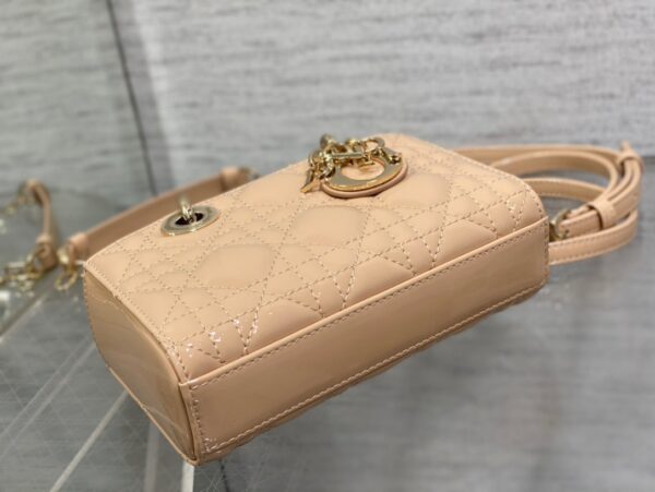 Túi Xách Dior D-Joy Lady Bags Màu Be Da Bóng Siêu Cấp 22x15cm (8)