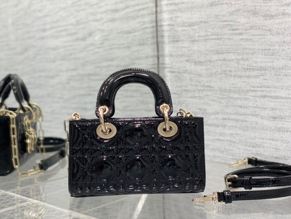 Túi Xách Dior D-Joy Lady Bags Màu Đen Da Bóng Siêu Cấp 22x15cm (1)