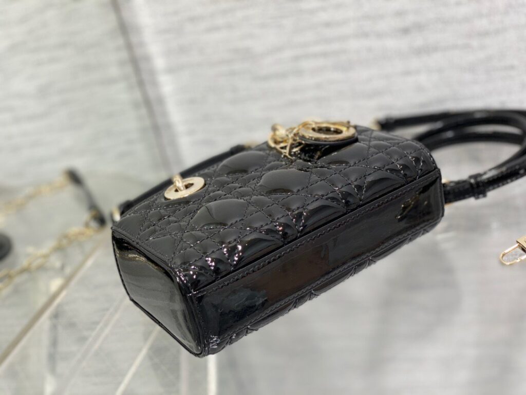 Túi Xách Dior D-Joy Lady Bags Màu Đen Da Bóng Siêu Cấp 22x15cm (1)