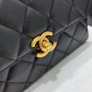 Túi Xách Nữ Chanel Handle Siêu Cấp Màu Đen Da Mềm 19cm (2)