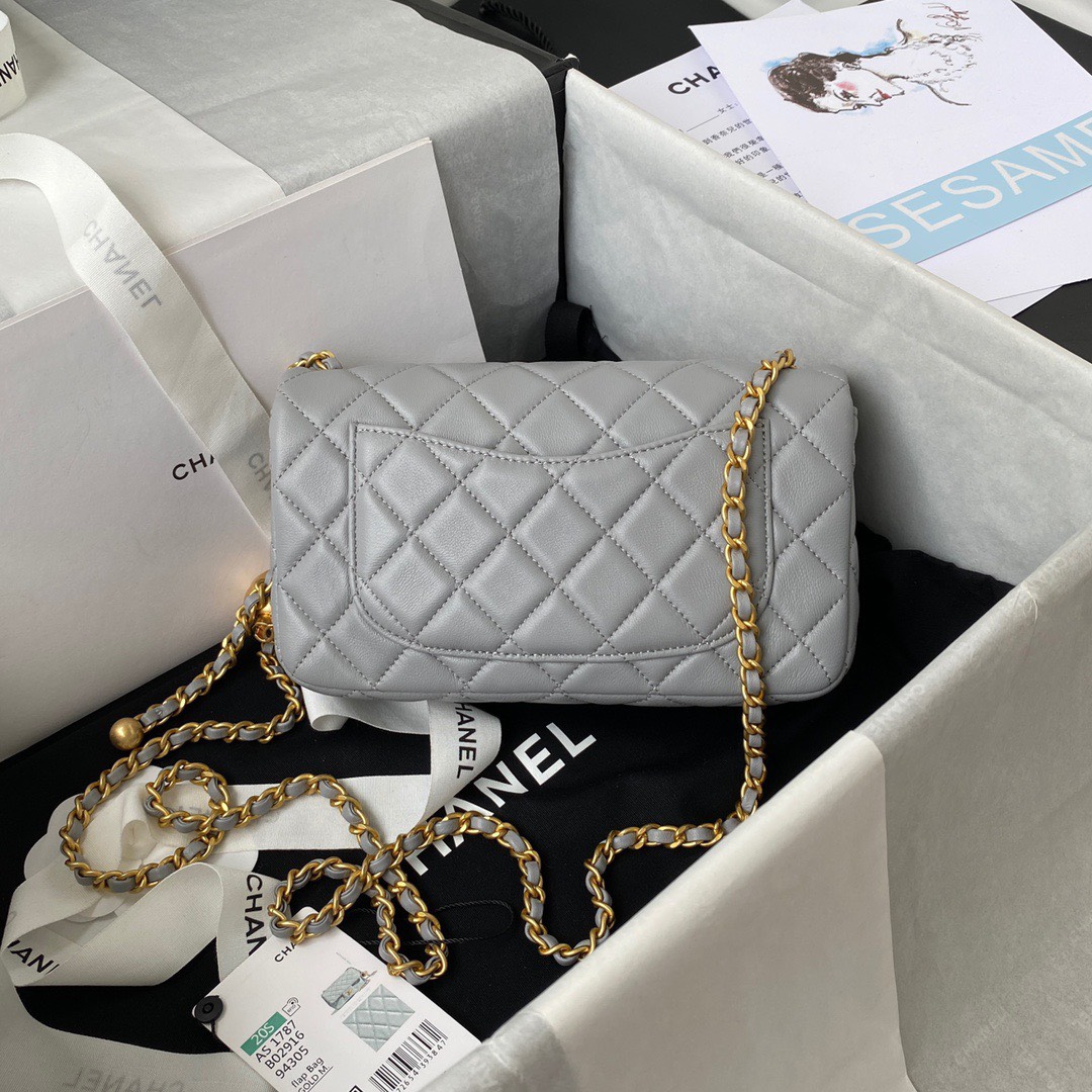 Túi Xách Nữ Hàng Hiệu Chanel Classic Charm Màu Xám Siêu Cấp 20Cm - Dwatch  Luxury
