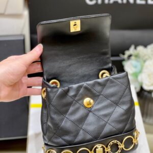 Balo Chanel Charm Mini Chất Da Mịn Siêu Cấp 18x18x8cm (1)