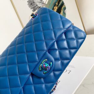 Túi Chanel Classic Siêu Cấp Màu Xanh Dương Da Mịn 25cm (1)