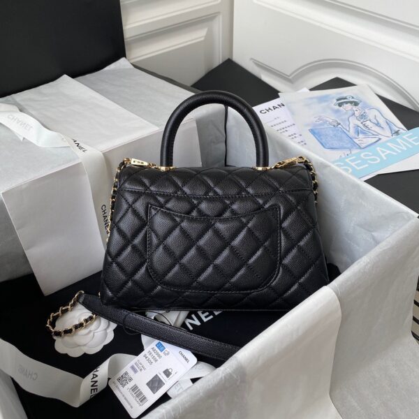 Túi Chanel Coco Handle Bag Nữ Siêu Cấp Màu Đen 23cm (2)
