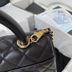 Túi Chanel Coco Handle Bag Nữ Siêu Cấp Màu Đen 23cm (2)