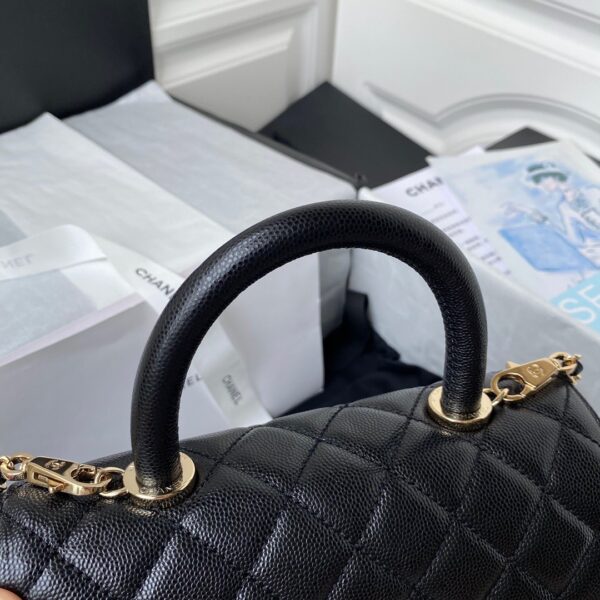 Túi Chanel Coco Handle Bag Nữ Siêu Cấp Màu Đen 23cm (2)