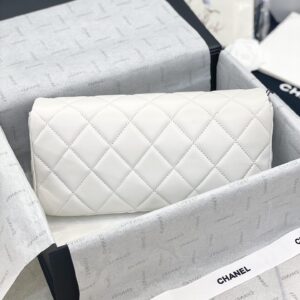 Túi Chanel Siêu Cấp Nữ Màu Trắng Đính Hạt 25cm (1)