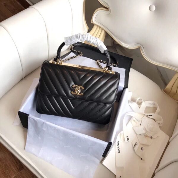 Túi Chanel Trendy Da Bóng Màu Đen Siêu Cấp 25cm (2)