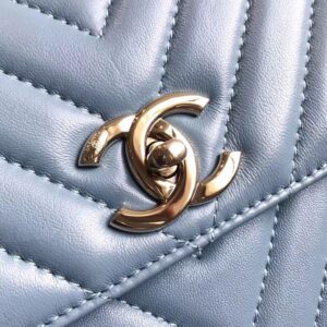 Túi Chanel Trendy Da Bóng Màu Xanh Dương Siêu Cấp 25cm (2)