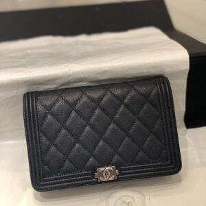Túi Chanel Woc Leboy Caviar Da Haas Silver Siêu Cấp Màu Đen 19cm (2)