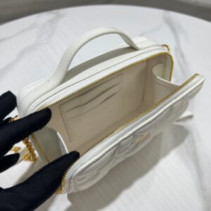 Túi Dior Caro Chất Da Mịn Màu Trắng Nữ Siêu Cấp 18cm (2)
