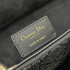 Túi Dior D-Joy Cườm Siêu Cấp Màu Đen 22x12x6cm (7)