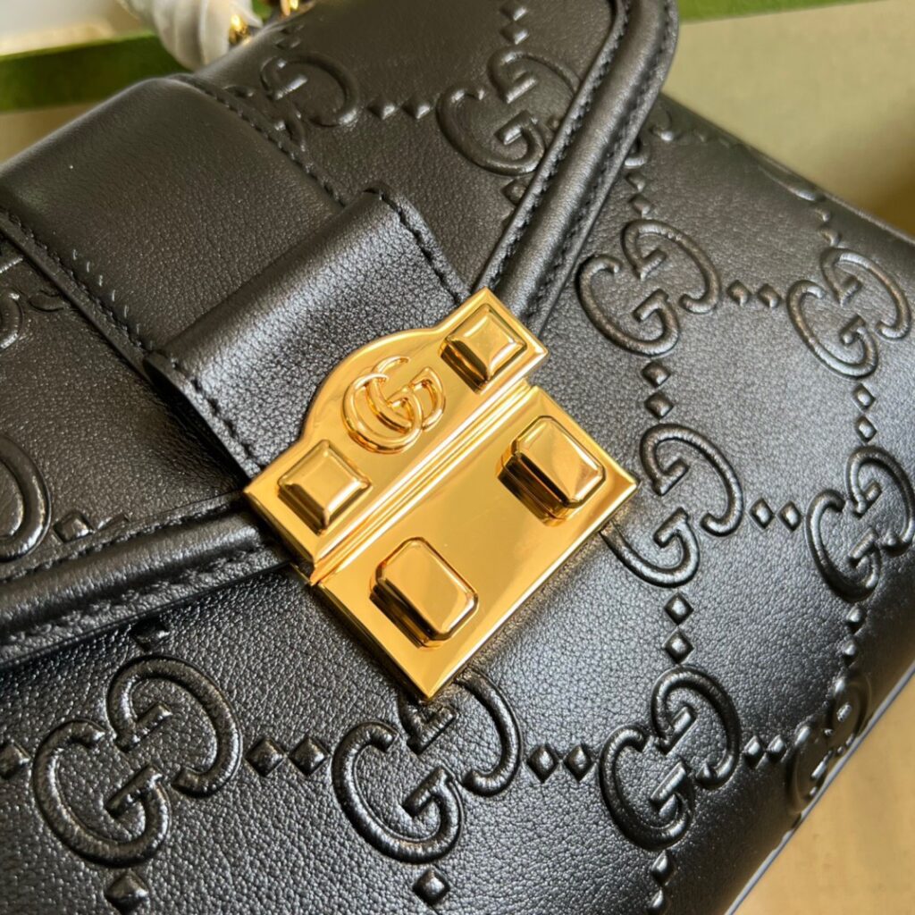 Túi Gucci New Bag Màu Đen Siêu Cấp Họa Tiết Dập Nổi 28.5x19 (2)