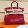 Túi Hermes Birkin Crocodile Siêu Cấp Nữ Màu Đỏ 25cm (2)