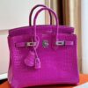 Túi Hermes Birkin Crocodile Siêu Cấp Nữ Màu Tím 25cm (3)