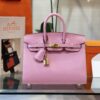 Túi Hermes Birkin Epsom Nữ Màu Hồng Khóa Vàng Siêu Cấp 25cm (2)