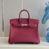 Túi Hermes Birkin Màu Đỏ Đun Siêu Cấp PHW Nữ 25cm (6)
