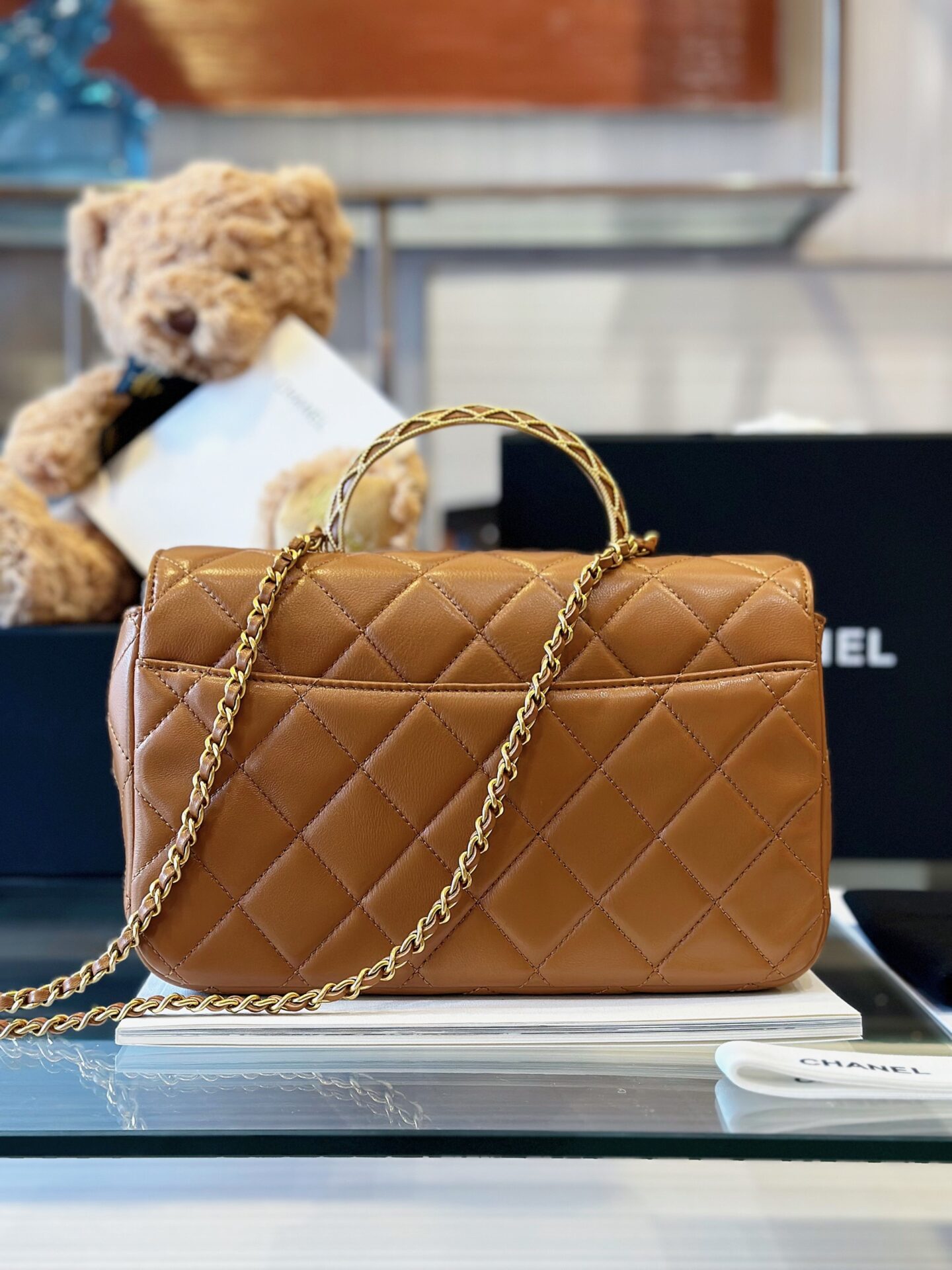 Túi Xách Chanel Coco Mini Handle Bag Màu Xanh Dương Siêu Cấp 22X21Cm -  Dwatch Luxury
