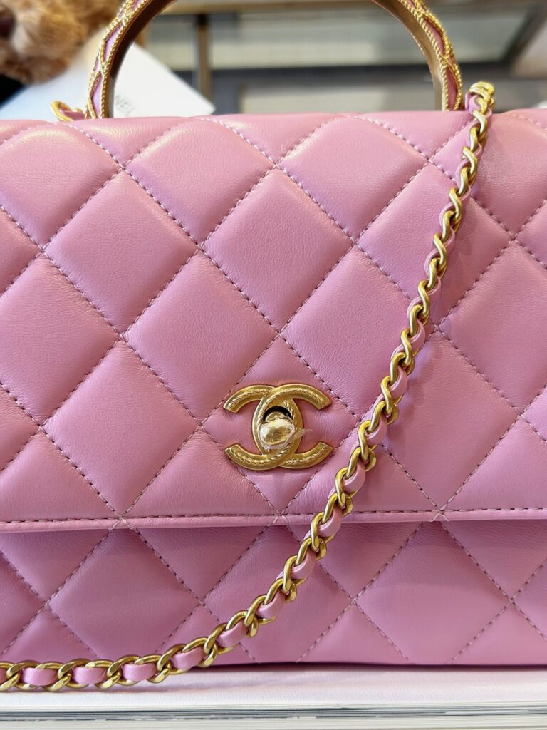 Túi Xách Chanel Coco Mini Handle Bag Màu Hồng Siêu Cấp (1)