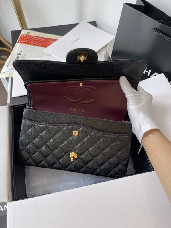 Túi Xách Chanel Medium Classic Màu Đen Siêu Cấp Da Caviar (3)