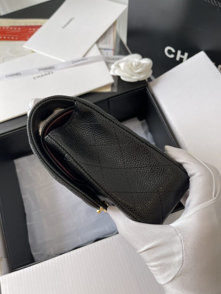 Túi Xách Chanel Medium Classic Màu Đen Siêu Cấp Da Caviar (7)