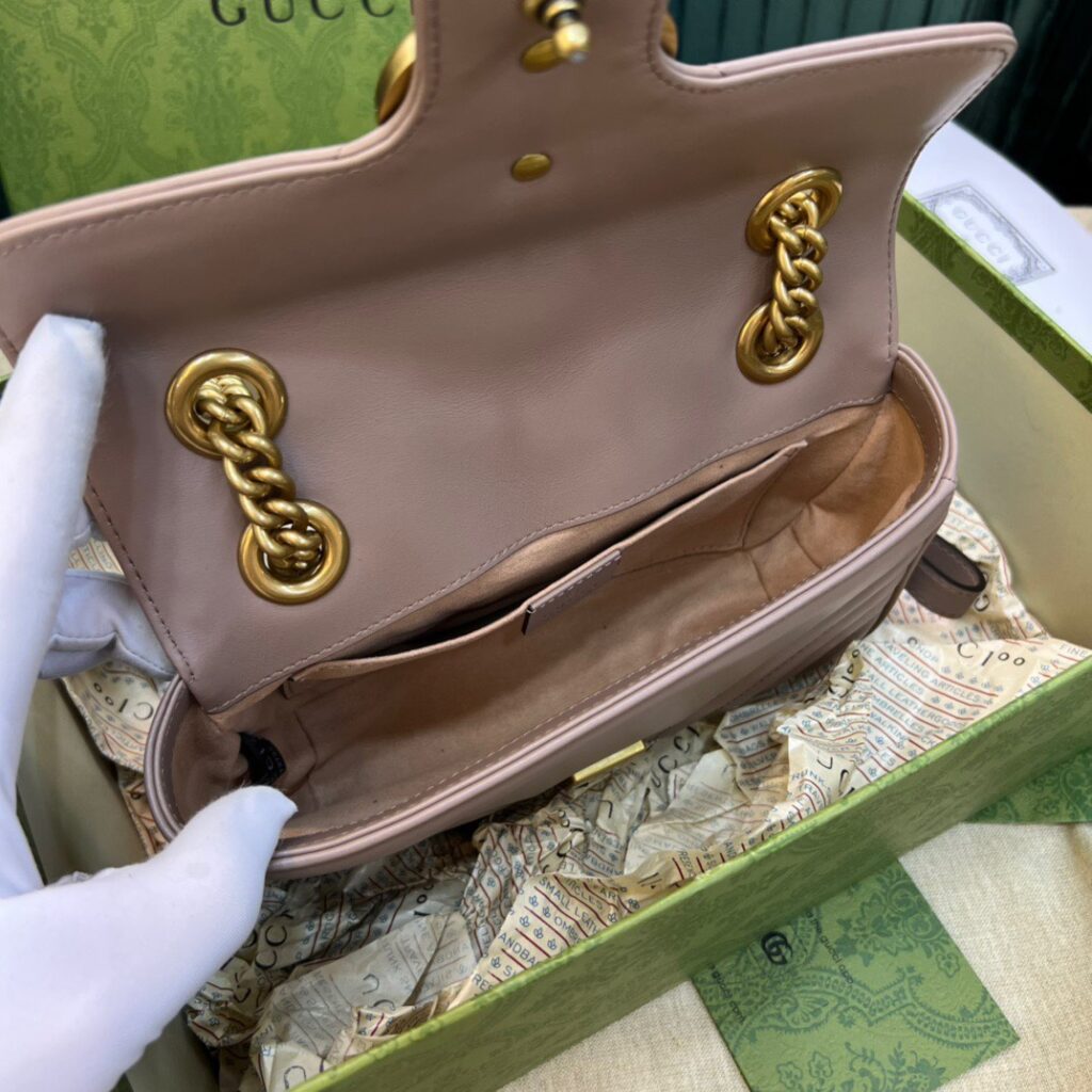 Túi Xách Nữ Gucci Marmont Siêu Cấp Màu Nâu 22cm (9)