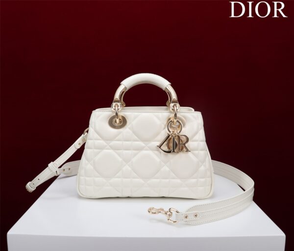 Túi Xách Nữ Hàng Hiệu Dior Lady Khóa Mạ Vàng Da Mịn 24cm (1)