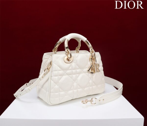 Túi Xách Nữ Hàng Hiệu Dior Lady Khóa Mạ Vàng Da Mịn 24cm (1)
