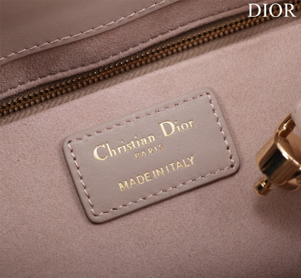 Túi Xách Nữ Hàng Hiệu Dior Lady Màu Hồng Da Mịn 24cm (1)