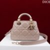 Túi Xách Nữ Hàng Hiệu Dior Lady Màu Hồng Da Mịn 24cm (1)