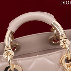 Túi Xách Nữ Hàng Hiệu Dior Lady Màu Hồng Da Mịn 24cm (1)