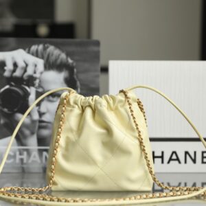 Túi Xách Hàng Hiệu Chanel 22 Bag Siêu Cấp Màu Vàng 22cm