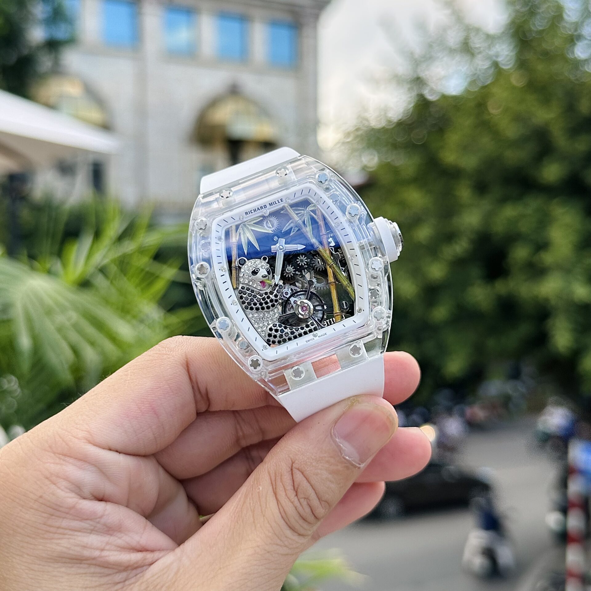 ng H Richard Mille RM26 01 Tourbillon Panda Sapphire Replica 1