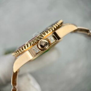 Đồng Hồ Rolex GMT-Master II 126755 SARU Bọc Vàng Độ Moissanite Sapphire Ruby 41mm (1)