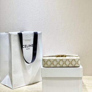 Túi Celine Triomphe Shoulder Bag Siêu Cấp Màu Trắng 20x12cm (11)