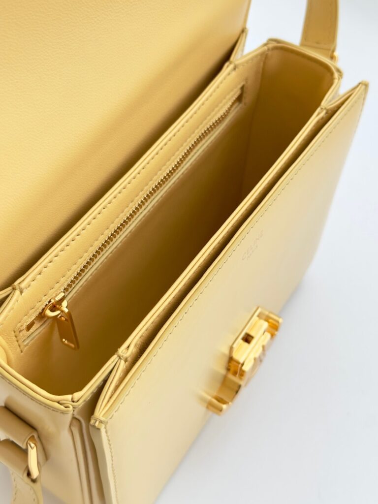 Túi Celine Triomphe Shoulder Bag Siêu Cấp Màu Vàng 19cm (2)