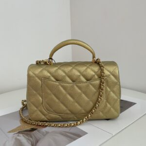 Túi Chanel Handle Bag Mini Màu Vàng Siêu Cấp 20cm (2)