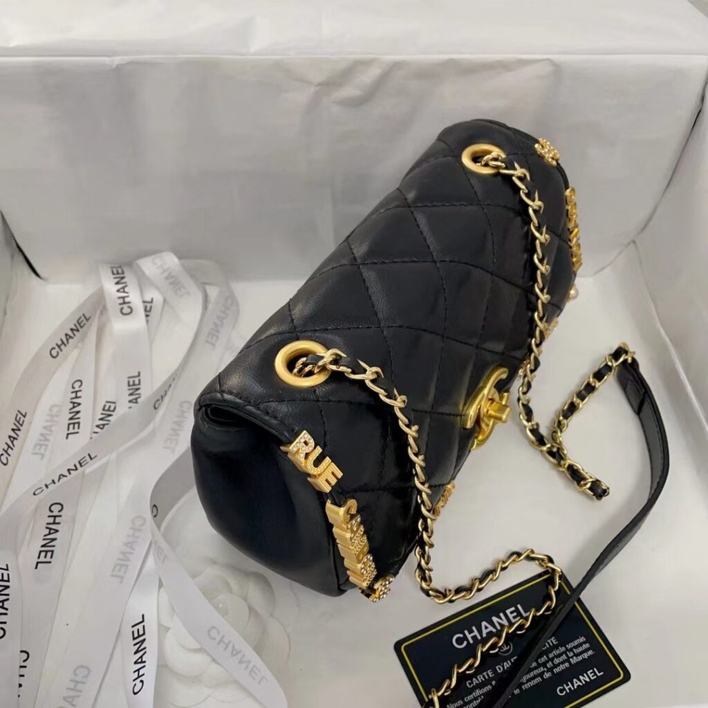 Túi Chanel Mini Flap Bag ‘Gold Black’ Siêu Cấp 21cm (2)