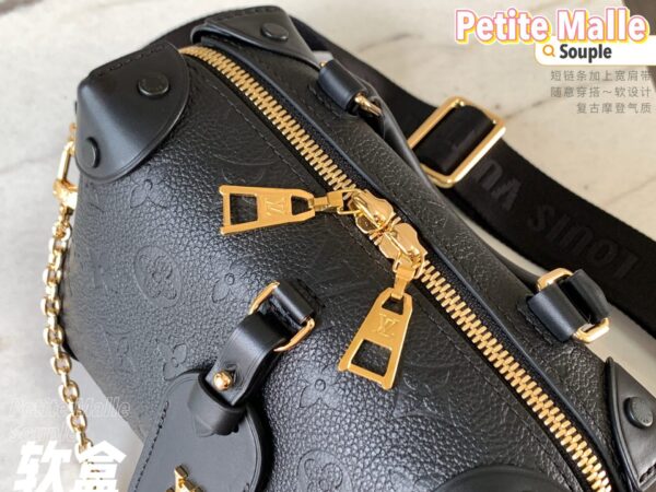 Túi Louis Vuitton LV Petite Malle Họa Tiết Monogram Siêu Cấp Màu Đen 20x14cm (4)