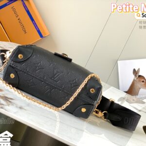 Túi Louis Vuitton LV Petite Malle Họa Tiết Monogram Siêu Cấp Màu Đen 20x14cm (4)