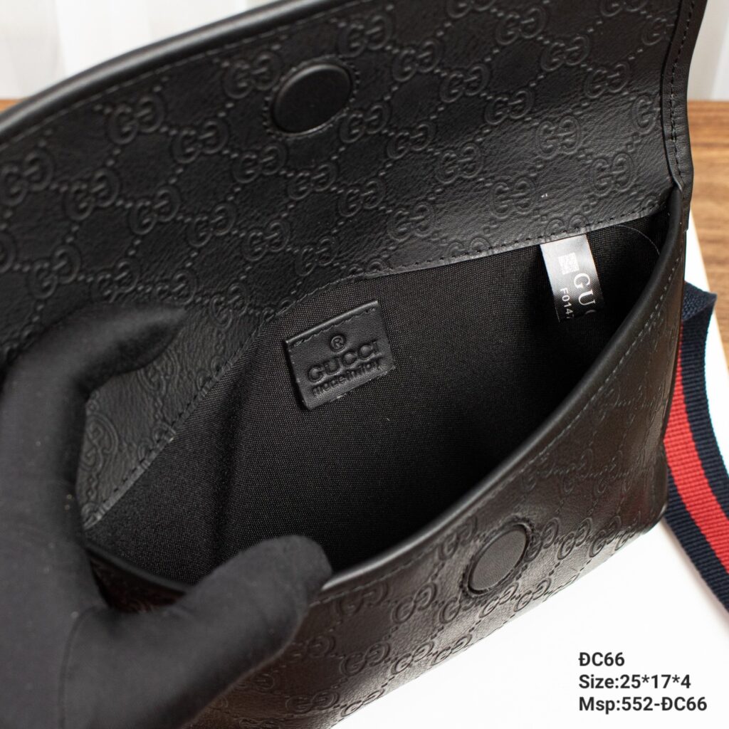 Túi Nam Đeo Hông Gucci Black Belt Bag Siêu Cấp Màu Đen 25x17x4cm (2)