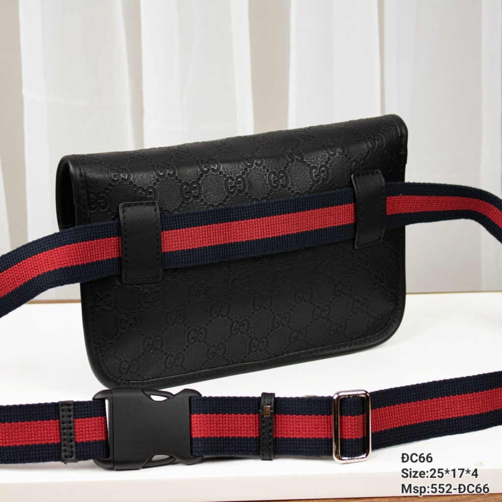 Túi Nam Đeo Hông Gucci Black Belt Bag Siêu Cấp Màu Đen 25x17x4cm (2)