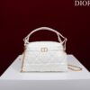 Túi Nữ Siêu Cấp Dior Caro Chất Da Bóng Màu Trắng 20cm (1)