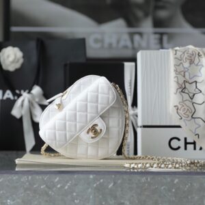 Túi Xách Chanel The One Hình Trái Tim Màu Trắng 16.5x18x6 (2)