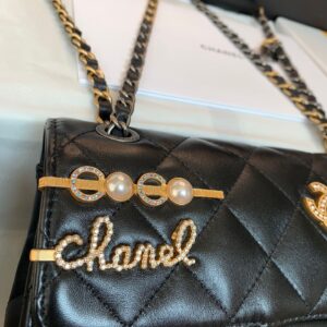 Túi Xách Hàng Hiệu Chanel Charm Màu Đen Cao Cấp 22cm (2)