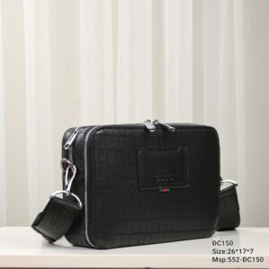 Túi Xách Hàng Hiệu Gucci GC Bag Họa Tiết Vân Cá Sấu Màu Đen 26x17x7cm (2)