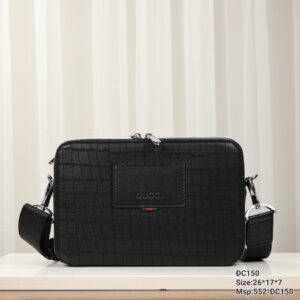 Túi Xách Hàng Hiệu Gucci GC Bag Họa Tiết Vân Cá Sấu Màu Đen 26x17x7cm (2)